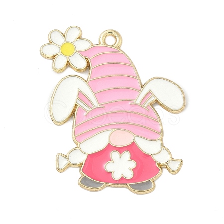 Easter Alloy Enamel Pendants ENAM-I082-02G-08-1