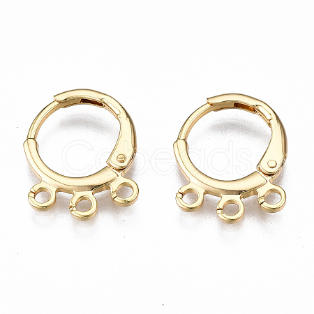 Brass Huggie Hoop Earring Findings KK-N233-082-NF-1