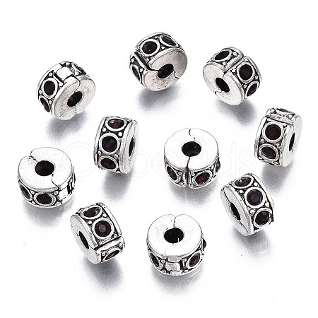 Brass Rhinestone European Clasps LS-KK-N291-01AS-08-1