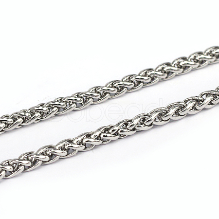 Tarnish Resistant 304 Stainless Steel Wheat Chains CHS-L001-30-3mm-1