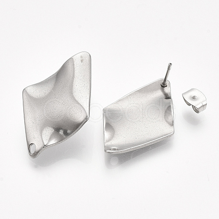 Non-Tarnish 304 Stainless Steel Stud Earring Findings X-STAS-S079-56B-1