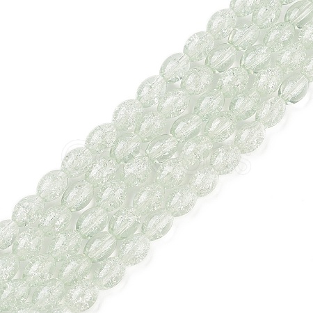 Transparent Crackle Glass Beads Strands X-DGLA-S085-6x8-01-1