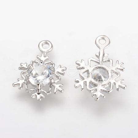 Alloy Cubic Zirconia Pendants X-ZIRC-S056-01-1