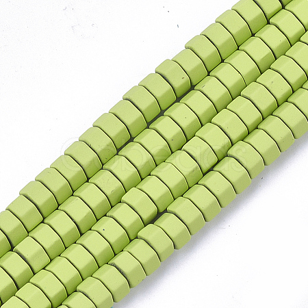 Spray Painted Non-magnetic Synthetic Hematite Beads Strands G-T116-27-06-1