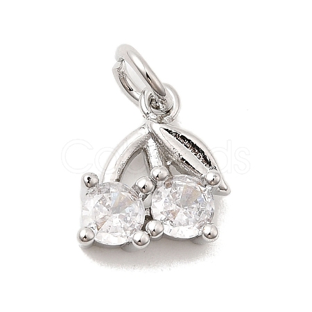 Brass Micro Pave Cubic Zirconia Charms KK-C139-24B-P-1
