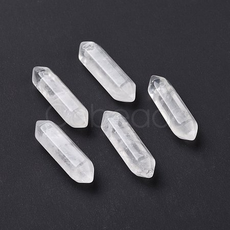 Natural Quartz Crystal Double Terminal Pointed Pendants G-C007-02B-14-1