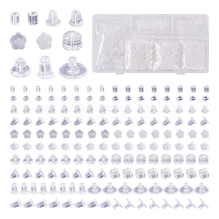 1000Pcs 10 Styles Rubber & Silicone & Plastic Ear Nuts KY-TA0001-21-1