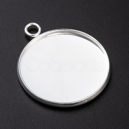 304 Stainless Steel Pendant Cabochon Settings STAS-F191-14S-H-1