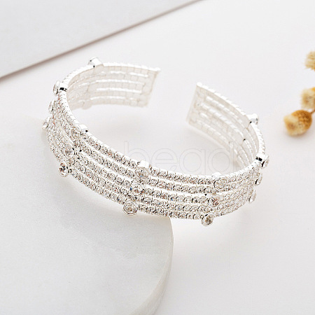 Sparkling Crystal Bracelet and Bangle Set for Wedding Accessories ST3298582-1