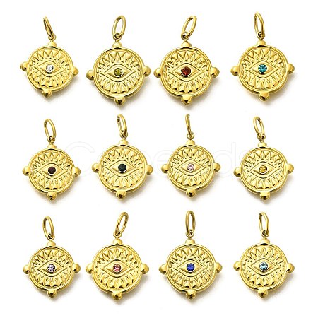 304 Stainless Steel Rhinestone Pendants STAS-M109-08G-1