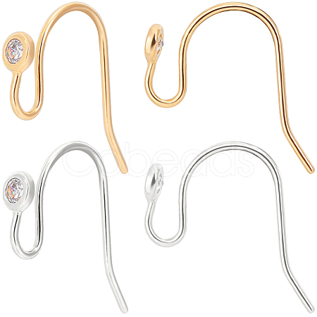 12Pcs 2 Colors Brass Earring Hooks FIND-BBC0002-68-1