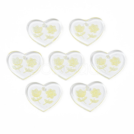Transparent Resin Pendants RESI-N030-001D-1