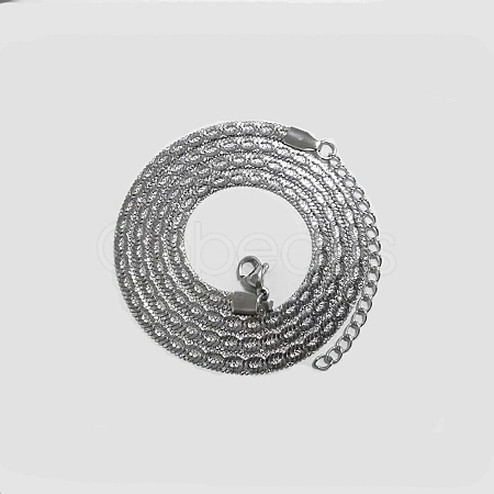 Non-Tarnish 304 Stainless Steel Herringbone Chain Necklaces NJEW-P282-02P-1