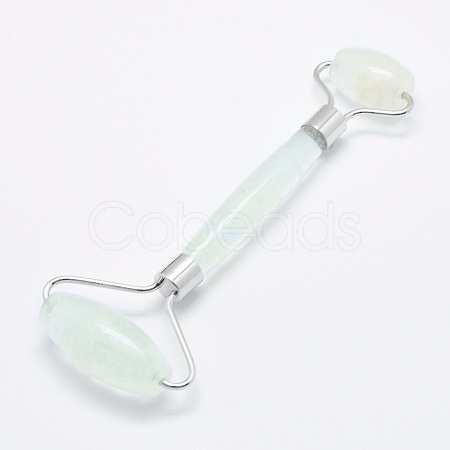Green Watermelon Stone Glass Brass Face Massager MRMJ-G008-11P-1