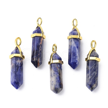 Natural Sodalite Pointed Pendants G-G025-01G-08-1