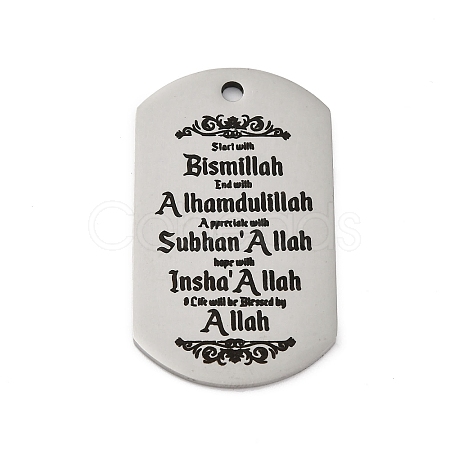 Anti-Tarnish 201 Stainless Steel Pendants STAS-R002-02P-10-1