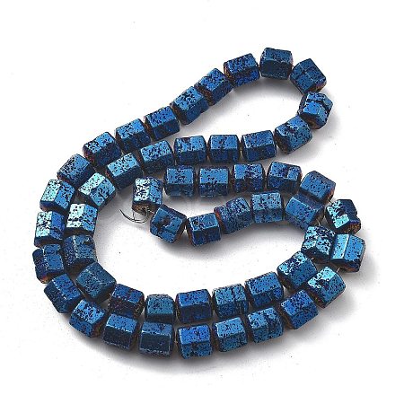 Electroplated Natural Lava Rock Beads Strands G-A251-A01-01J-1