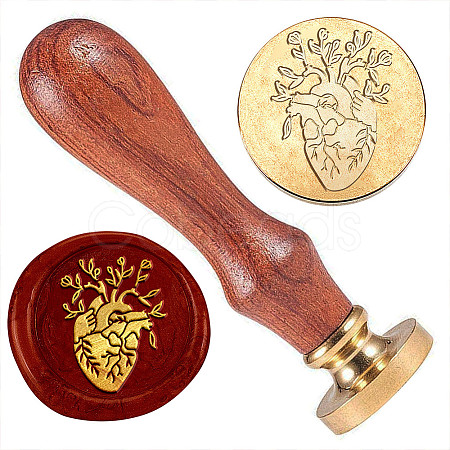 Golden Plated Brass Sealing Wax Stamp Head AJEW-WH0208-917-1