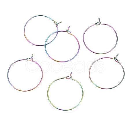 Ion Plating(IP) 316L Surgical Stainless Steel Hoop Earring Findings STAS-G130-03M-21MM-1