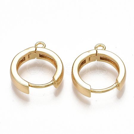 Brass Huggie Hoop Earring Findings X-KK-S350-069G-1