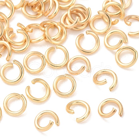 Brass Open Jump Rings KK-G604-08G-15-1
