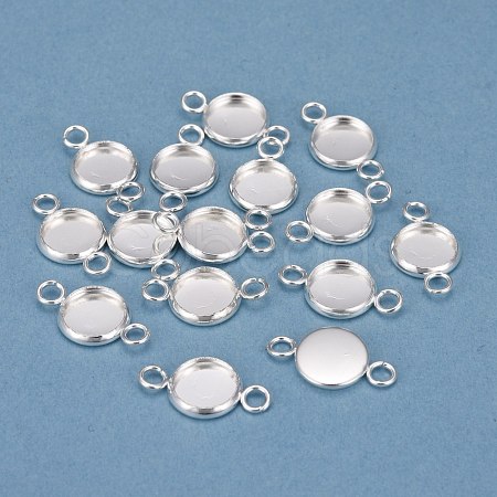 201 Stainless Steel Cabochon Connector Settings STAS-F191-15S-B-1