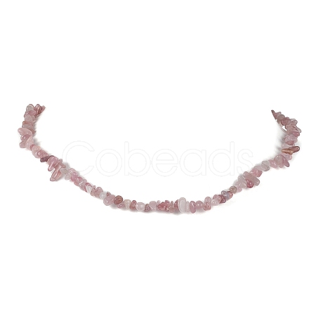 Natural Rose Quartz Chip Beaded Necklace NJEW-JN04616-13-1