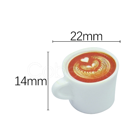 Resin Miniature Coffee Cup Ornaments PW-WG14105-04-1