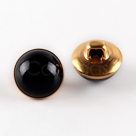 1-Hole Brass Resin Button BUTT-WH0015-35J-1