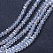 Electroplate Glass Beads Strands, AB Color Plated, Faceted, Rondelle, Clear AB, 8x6mm, Hole: 1mm, about 64~65pcs/strand, 15.75~16.14 inch(40~41cm)