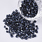 8/0 Two Cut Glass Seed Beads, Hexagon, Metallic Colours, Marine Blue, 2.5~3x2.5mm, Hole: 0.9mm, about 15000pcs/bag