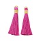 Polyester Tassel Pendants, Medium Violet Red, 80~83x7~8mm, Hole: 5~7mm