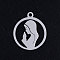 Tarnish Resistant 201 Stainless Steel Pendants, Virgin Mary, Stainless Steel Color, 17.5x15x1mm, Hole: 1.5mm