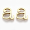 304 Stainless Steel Pendants, Golden, Letter, Letter.A, 12x12x3mm, Hole: 1.8mm