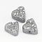 Electroplated Natural Druzy Quartz Crystal Beads, Triangle, Silver Plated, 14x15x8~9mm, Hole: 1.5mm