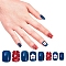 Nail Art Sets, with 24pcs Plastic Nail Tips, 24pcs Double Side Jelly Nail Glue , Colorful, 14.5~23x7~14mm, about 24pcs/set