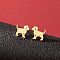 Stainless Steel Small Animal Stud Earrings for Women, Dog, Left and Right, Golden, 60x40mm