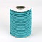 Round Polyester Cords, Dark Cyan, 4mm, about 21.87 yards(20m)/roll