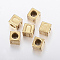 304 Stainless Steel Large Hole Letter European Beads, Horizontal Hole, Cube with Letter.U, Golden, 8x8x8mm, Hole: 5mm