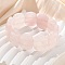 Handmade Lampwork Beaded Stretch Bracelets for Men Women, Oval, Misty Rose, 3/4~7/8x5/8 inch(1.95~2.1x1.65cm), Inner Diameter: 1-7/8~2-1/8 inch(4.8~5.5cm)