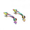 304 Stainless Steel Eyebrow Rings, Curved Barbell, Eyebrow Piercing Jewelry, Rainbow Color, 3mm, Pin: 1.2x8mm