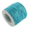 Waxed Cotton Thread Cords, Light Sky Blue, 1mm, about 10.93 yards(10m)/roll