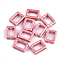 Handmade Porcelain Bead Frames, Bright Glazed Porcelain, Rectangle, Salmon, 16.5x12.5x5.5mm, Hole: 2mm