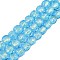 Handmade Foil Lampwork Beads Strands, Square, Light Sky Blue, 10x9x9.5mm, Hole: 1.2mm, about 40pcs/strand, 14.76''(37.5cm)