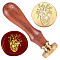 Golden Plated Brass Sealing Wax Stamp Head, with Wood Handle, for Envelopes Invitations, Gift Cards, Heart, 83x22mm, Head: 7.5mm, Stamps: 25x14.5mm