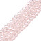 Electroplate Glass Beads Strands, Pearl Luster Plated, Faceted, Rondelle, Pink, 2.9~3.3x2mm, Hole: 0.8mm, about 145~150pcs/strand, 34~35cm