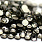 Glass Flat Back Rhinestone, Grade A, Back Plated, Faceted, Half Round, Black Diamond, SS10, 2.7~2.8mm, 1440pcs/bag