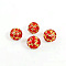 Brass Bead, with Enamel, Golden, Round, Red, 11mm