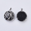 Natural Dyed & Heated Black Agate Pendants G-K234-E02-2