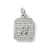 Rack Plating Brass Micro Pave Clear Cubic Zirconia Charms KK-G501-01W-P-1